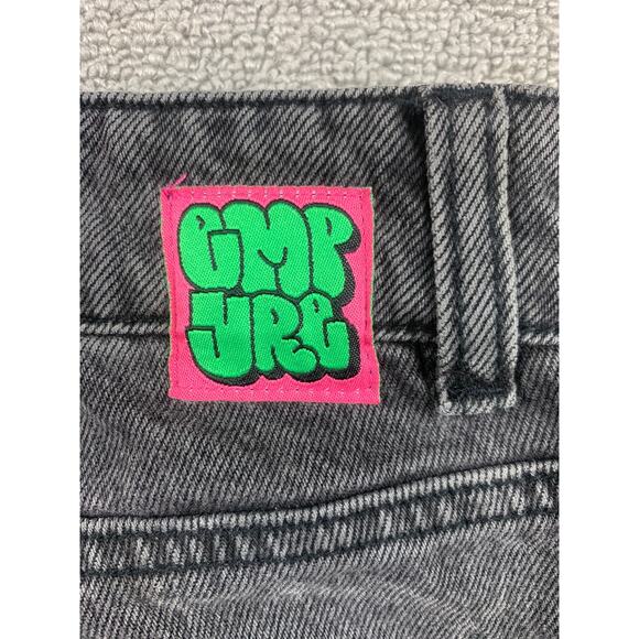 Empyre Denim Jeans Size 3 Black‎ Faded Gray Embroidered Patches - Picture 5 of 11